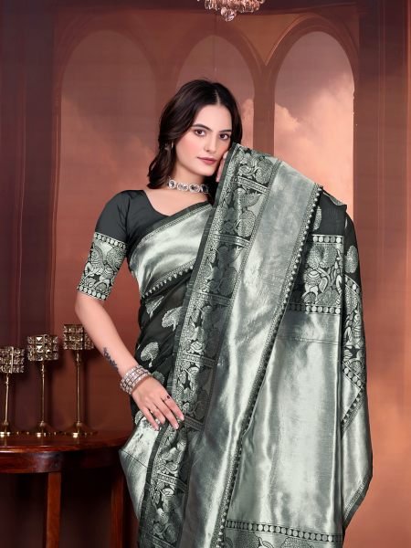 Ready to Wear Jacquard Pure Silk Saree Ready To Wear Sarees