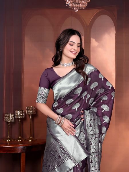 Ready to Wear Jacquard Pure Silk Saree Ready To Wear Sarees
