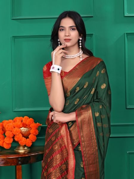 Ready to Wear Jacquard Pure Silk Saree Ready To Wear Sarees