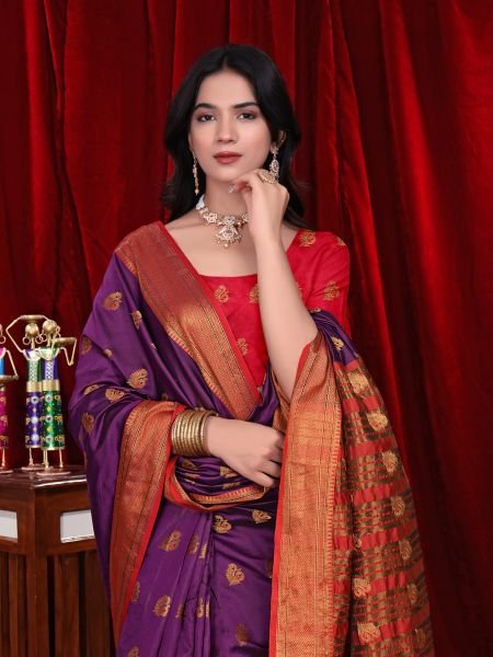 Ready to Wear Jacquard Pure Silk Saree Ready To Wear Sarees