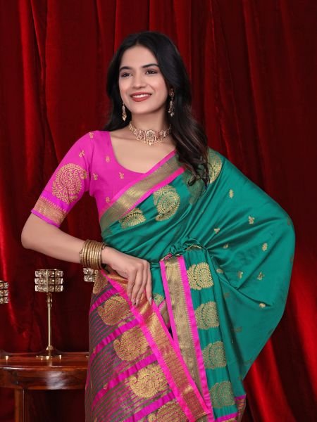 Ready to Wear Jacquard Pure Silk Saree Ready To Wear Sarees