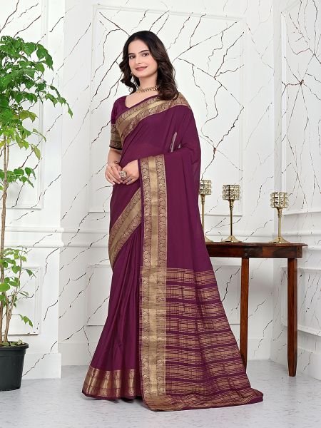 Ready to Wear Jacquard Saree in Crepe Banarasi Fabric Ready To Wear Sarees
