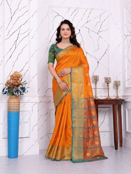 Ready to Wear Pure Banarasi Silk Saree with Jacquard   Woven Weaving Work Ready To Wear Sarees