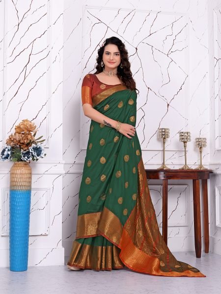 Ready to Wear Pure Banarasi Silk Saree with Jacquard   Woven Weaving Work Ready To Wear Sarees