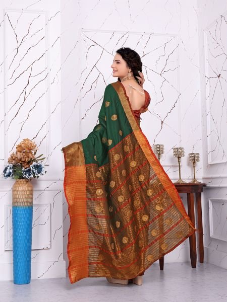 Ready to Wear Pure Banarasi Silk Saree with Jacquard   Woven Weaving Work Ready To Wear Sarees