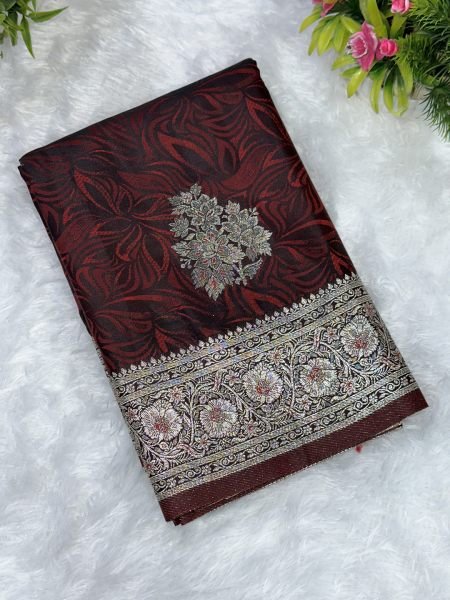 Satin Banarasi Silk Woven Saree Daily Deals