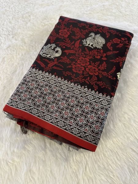 Satin Banarasi Silk Woven Saree Daily Deals