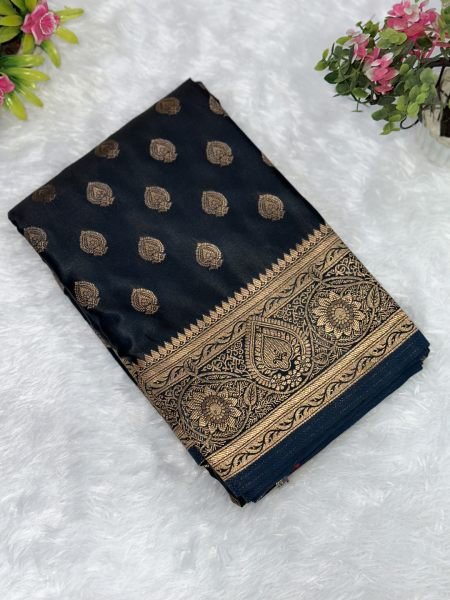 Satin Banarasi Silk Woven Saree Daily Deals