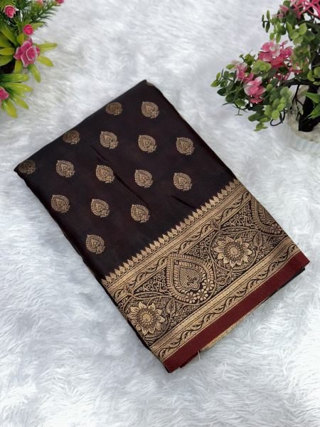 Satin Banarasi Silk Woven Saree Daily Deals