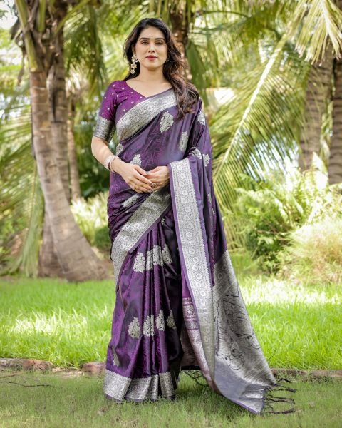 Satin Banarasi Silk Woven Saree Banarasi Sarees