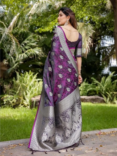 Satin Banarasi Silk Woven Saree Banarasi Sarees