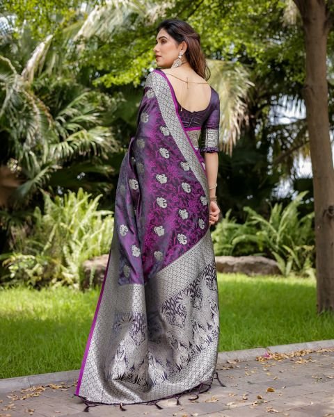 Satin Banarasi Silk Woven Saree Banarasi Sarees
