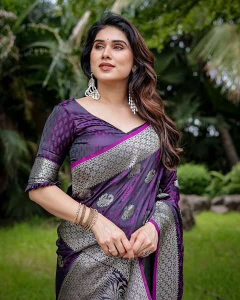 Satin Banarasi Silk Woven Saree Banarasi Sarees