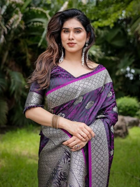 Satin Banarasi Silk Woven Saree Banarasi Sarees