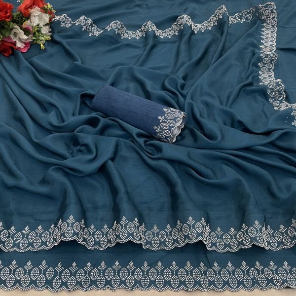SIROSKI DAIMOND WORK SILK SAREE Daily Deals