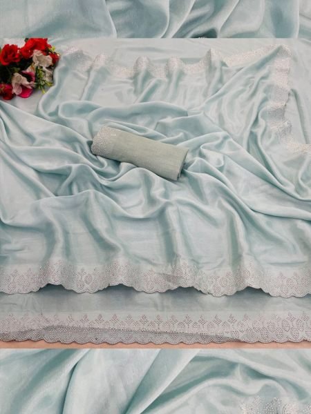 SIROSKI DAIMOND WORK SILK SAREE Daily Deals