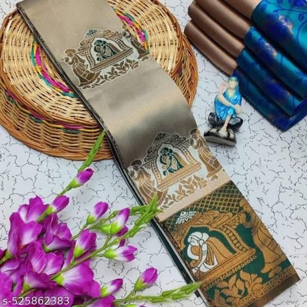 Woman s Pattu Silk Kanjivaram Style Woven Saree with Unstitched Blouse Daily Deals
