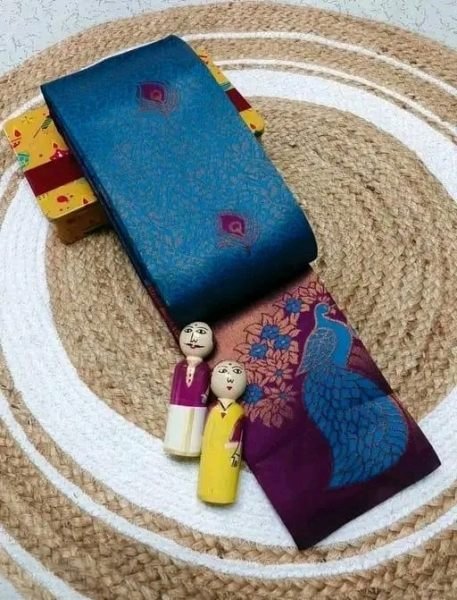 Woman s Pattu Silk Kanjivaram Style Woven Saree with Unstitched Blouse Daily Deals