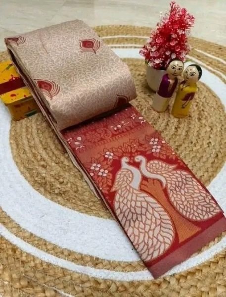 Woman s Pattu Silk Kanjivaram Style Woven Saree with Unstitched Blouse Daily Deals