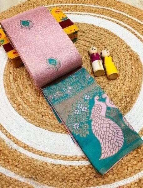 Woman s Pattu Silk Kanjivaram Style Woven Saree with Unstitched Blouse Daily Deals
