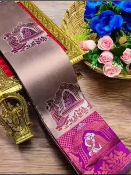 Woman s Pattu Silk Kanjivaram Style Woven Saree with Unstitched Blouse Daily Deals