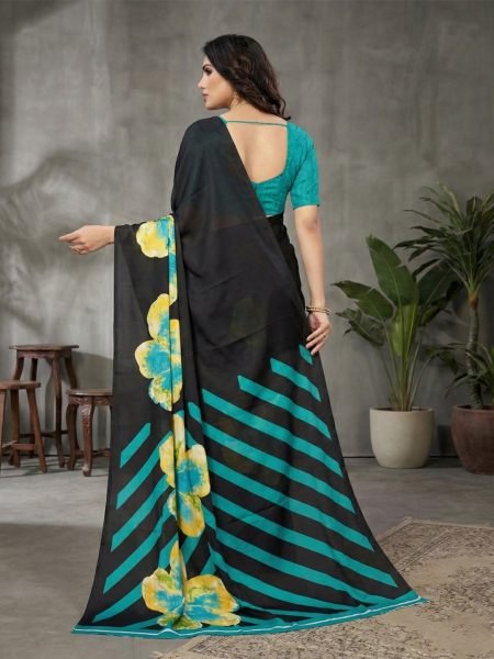 Women s Soft Satin Silk Digital Printed Saree Silk Sarees